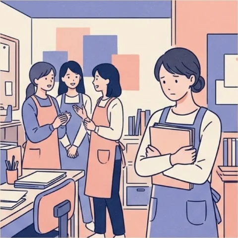 同僚との関係の悩みのイラスト