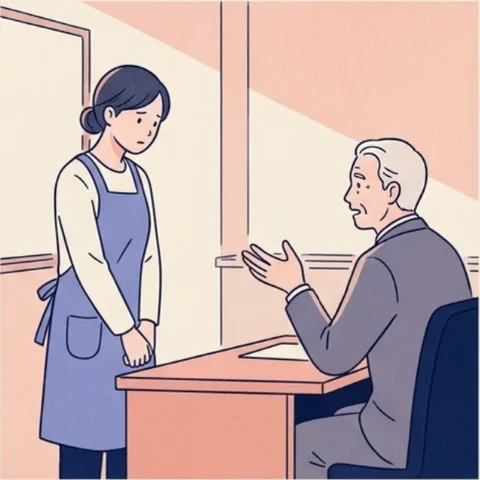 園長・主任との関係の悩みのイラスト