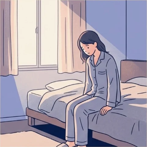 心と体がしんどいの悩みのイラスト